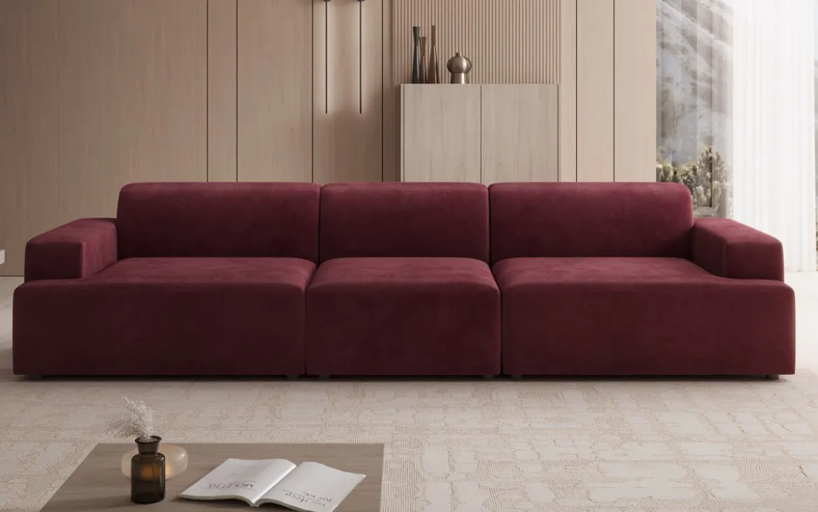 Designer Sofa Monza 3 Sitzer XXL in Samt