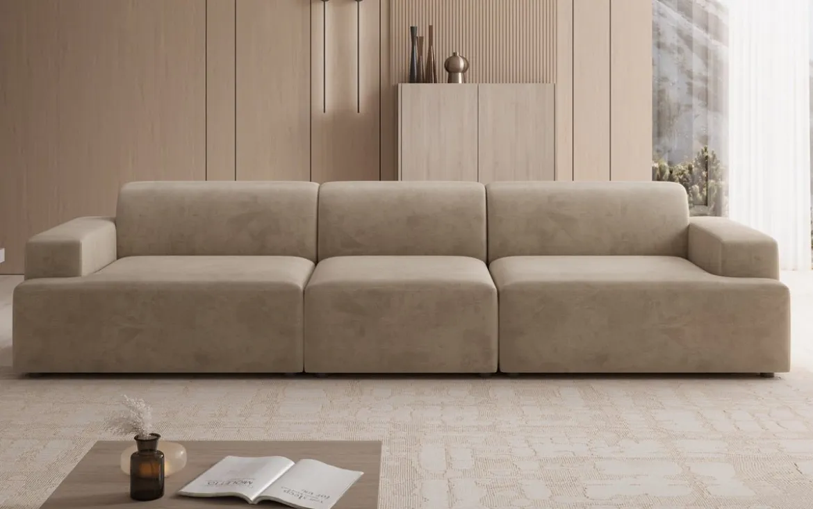 Designer Sofa Monza 3 Sitzer XXL in Samt