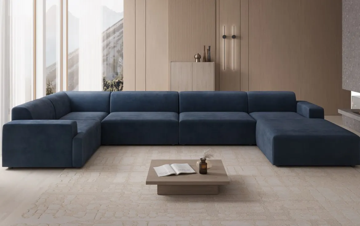Designer Sofa Monza U XXL in Samt