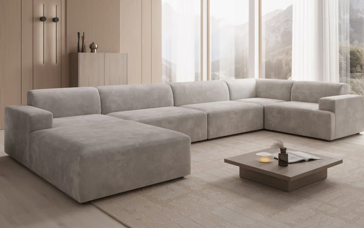 Designer Sofa Monza U XXL in Samt