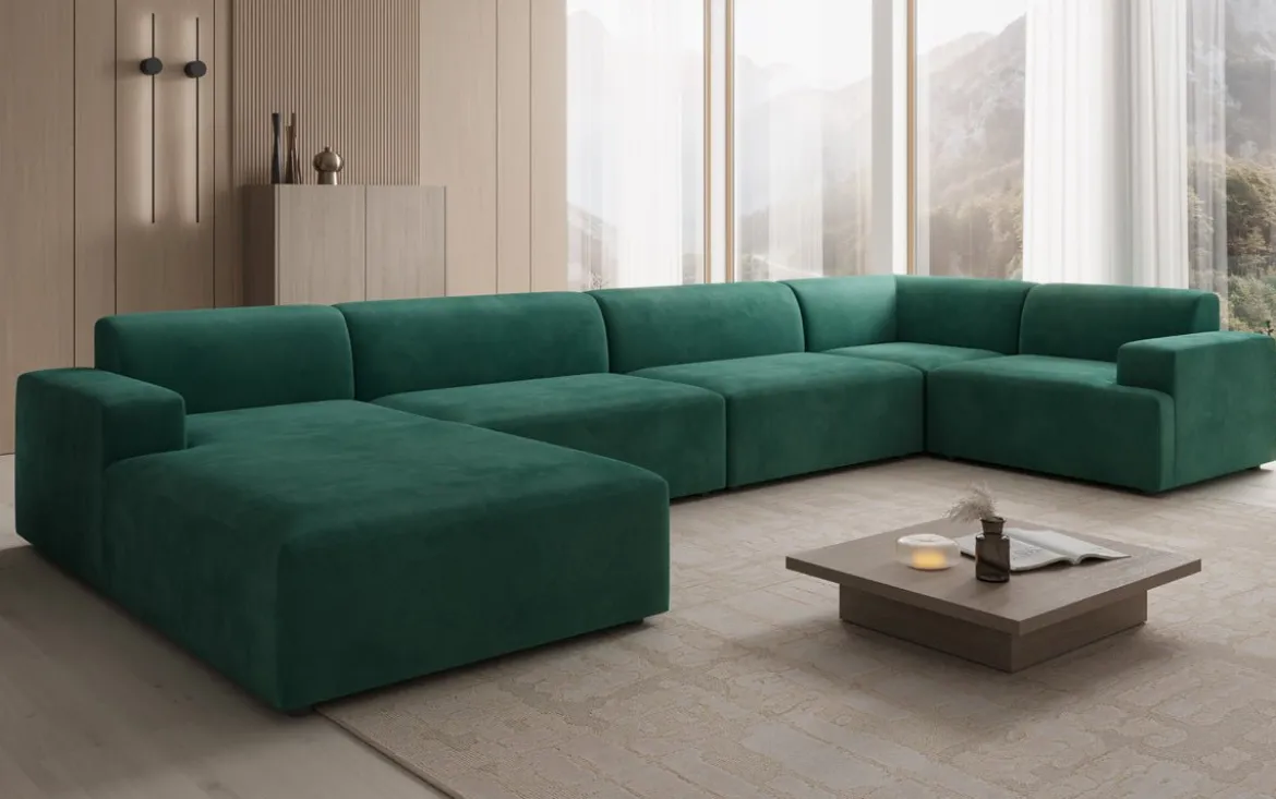 Designer Sofa Monza U XXL in Samt