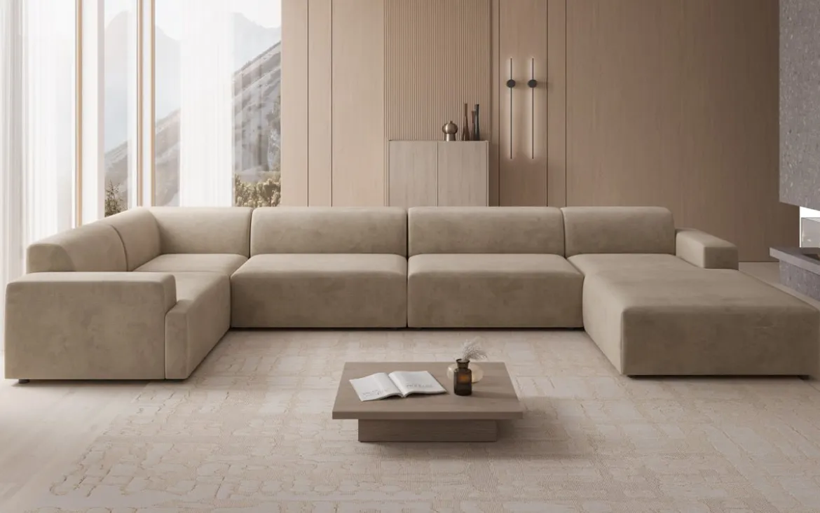 Designer Sofa Monza U XXL in Samt