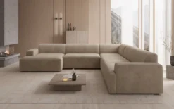 Designer Sofa Monza Wohnlandschaft U XXL in Samt