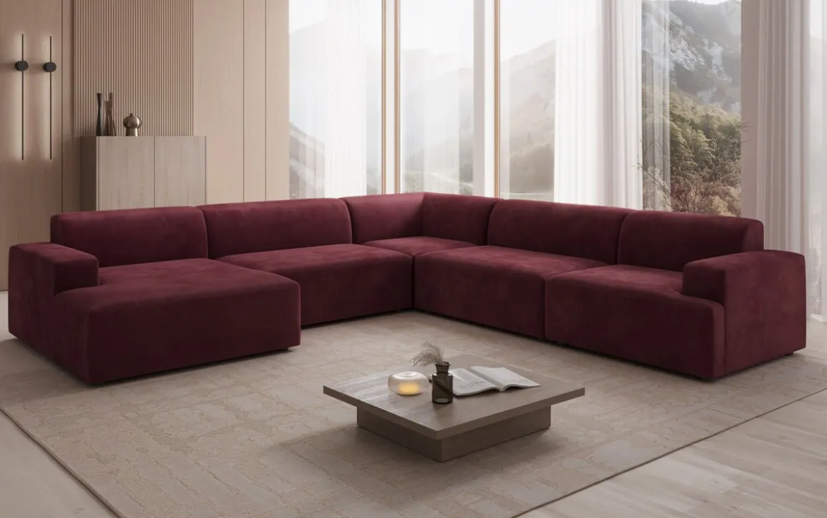 Designer Sofa Monza Wohnlandschaft U XXL in Samt