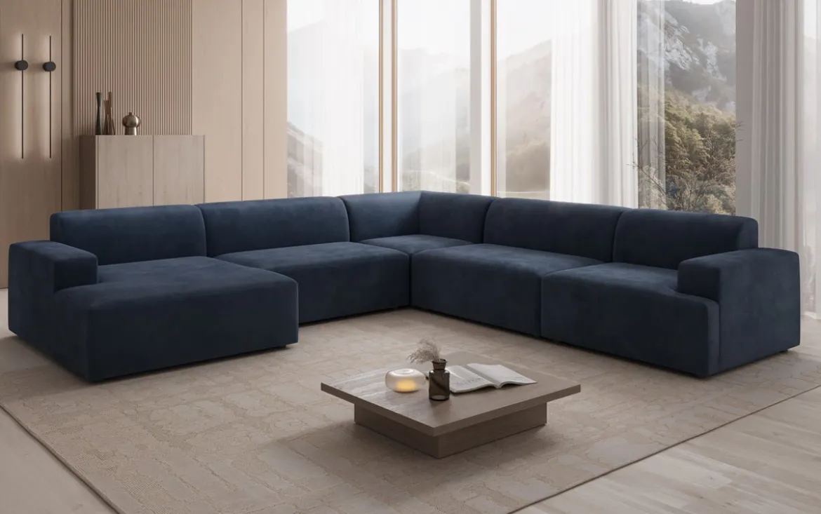 Designer Sofa Monza Wohnlandschaft U XXL in Samt