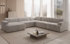 Designer Sofa Monza Wohnlandschaft U XXL in Samt