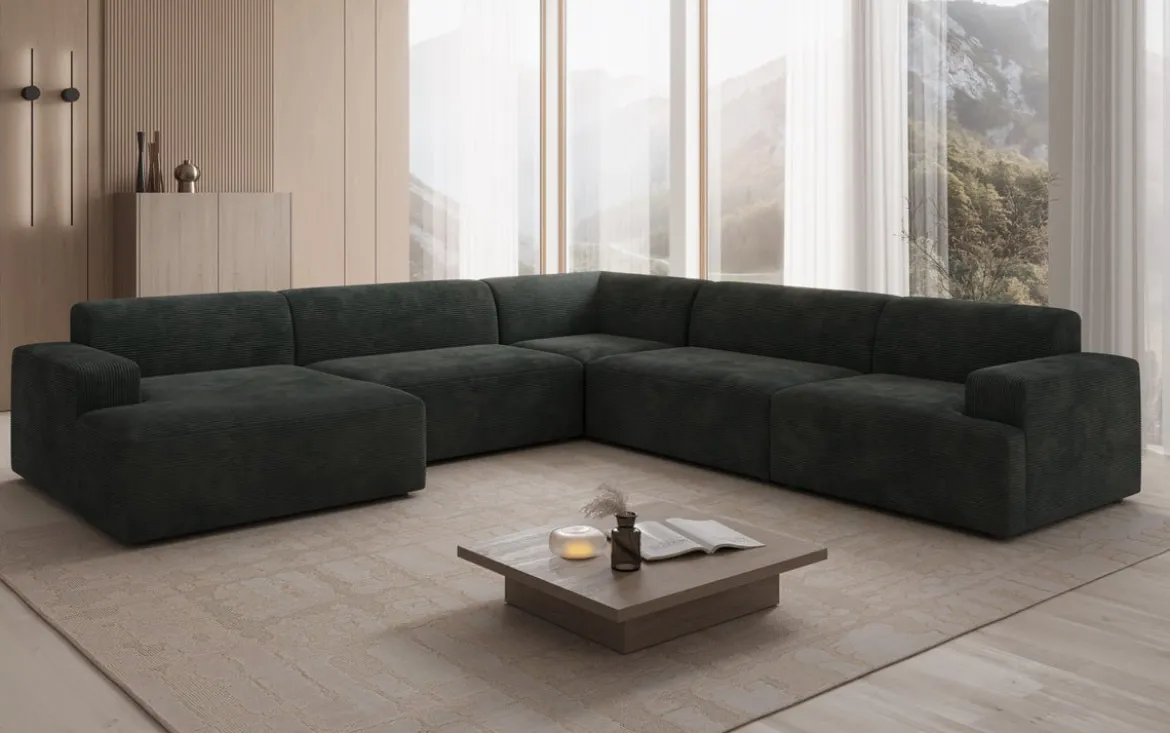 Designer Sofa Monza Wohnlandschaft U XXL in Cord