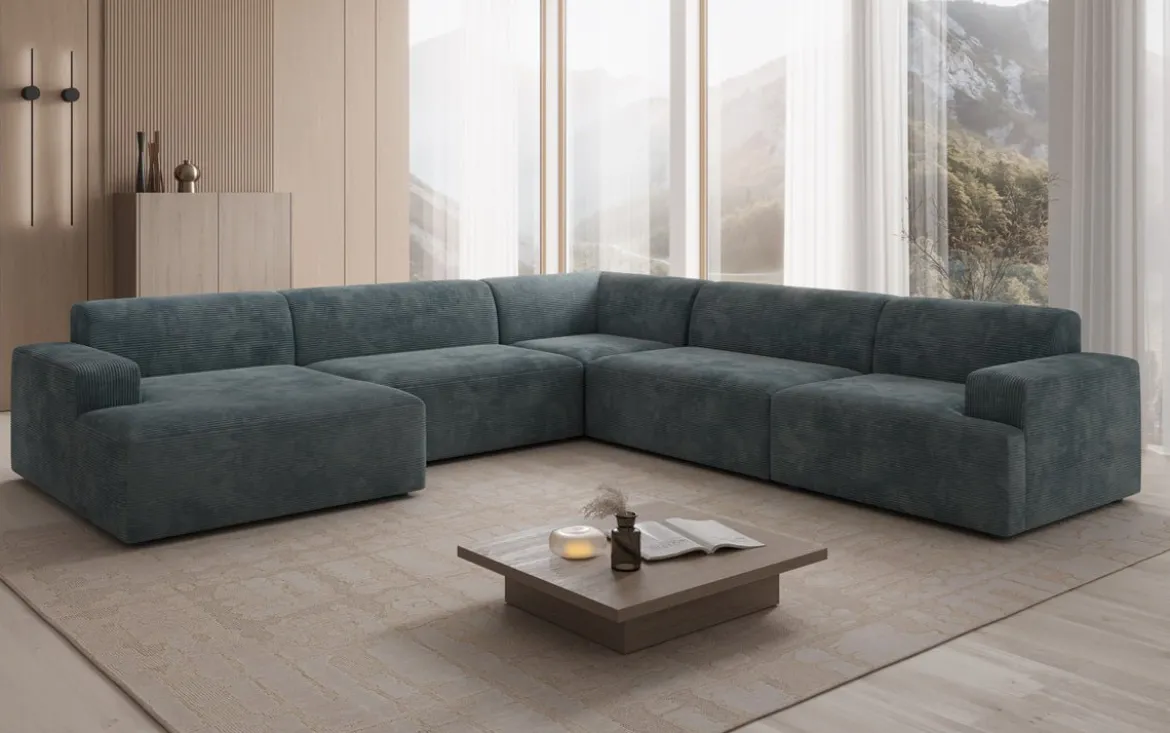 Designer Sofa Monza Wohnlandschaft U XXL in Cord