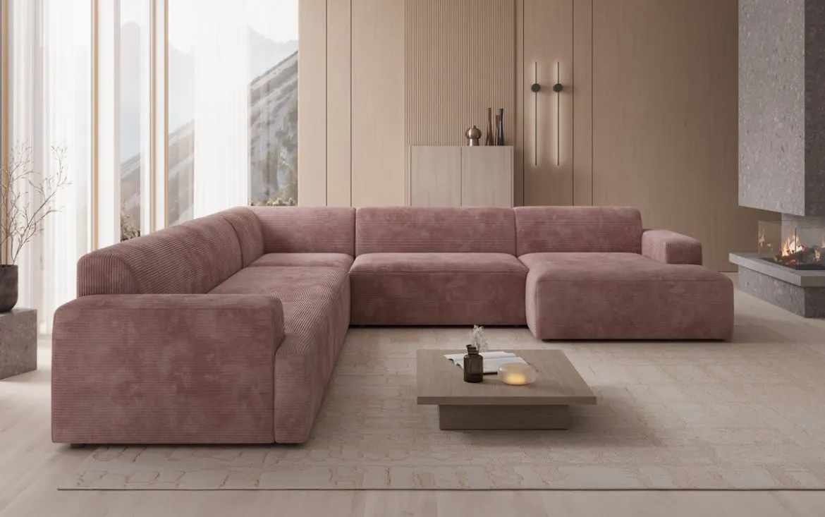 Designer Sofa Monza Wohnlandschaft U XXL in Cord