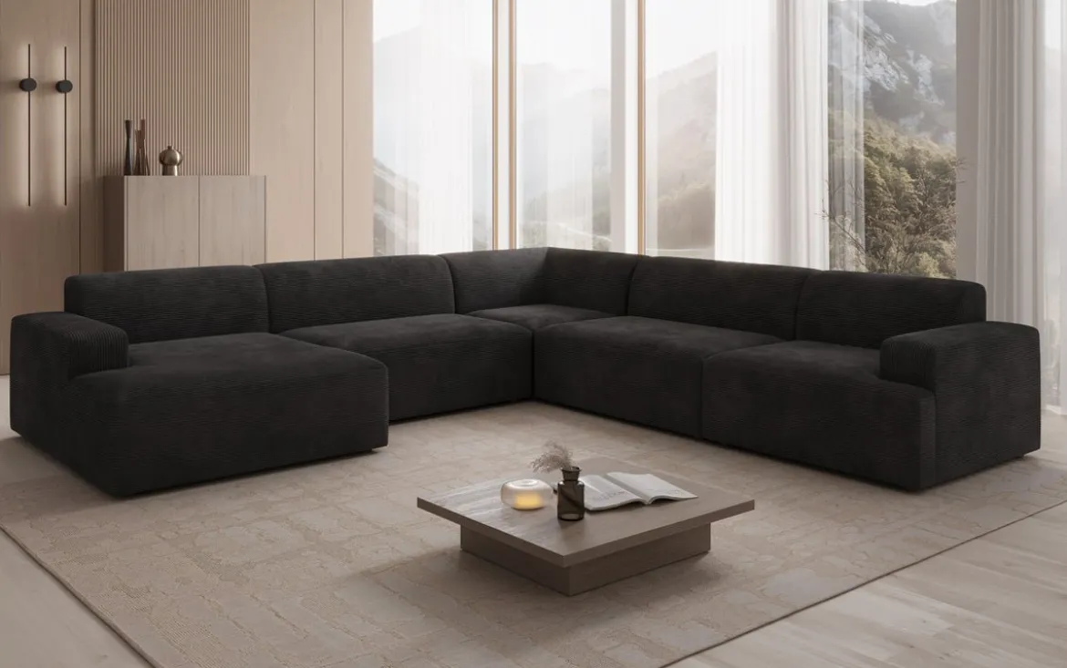 Designer Sofa Monza Wohnlandschaft U XXL in Cord
