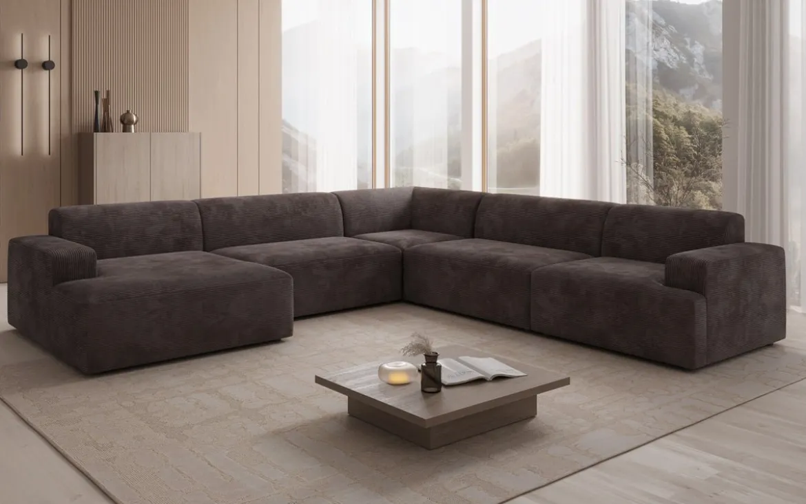 Designer Sofa Monza Wohnlandschaft U XXL in Cord