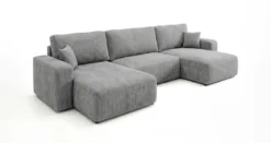 Designer Sofa Noma U mit Schlaffunktion und Stauraum in Cord