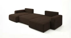 Designer Sofa Noma U mit Schlaffunktion und Stauraum in Cord