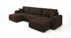 Designer Sofa Noma U mit Schlaffunktion und Stauraum in Cord