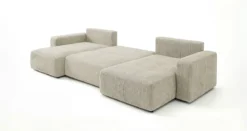 Designer Sofa Noma U mit Schlaffunktion und Stauraum in Cord