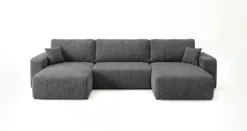 Designer Sofa Noma U mit Schlaffunktion und Stauraum in Cord