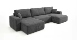 Designer Sofa Noma U mit Schlaffunktion und Stauraum in Cord