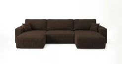 Designer Sofa Noma U mit Schlaffunktion und Stauraum in Cord
