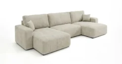 Designer Sofa Noma U mit Schlaffunktion und Stauraum in Cord
