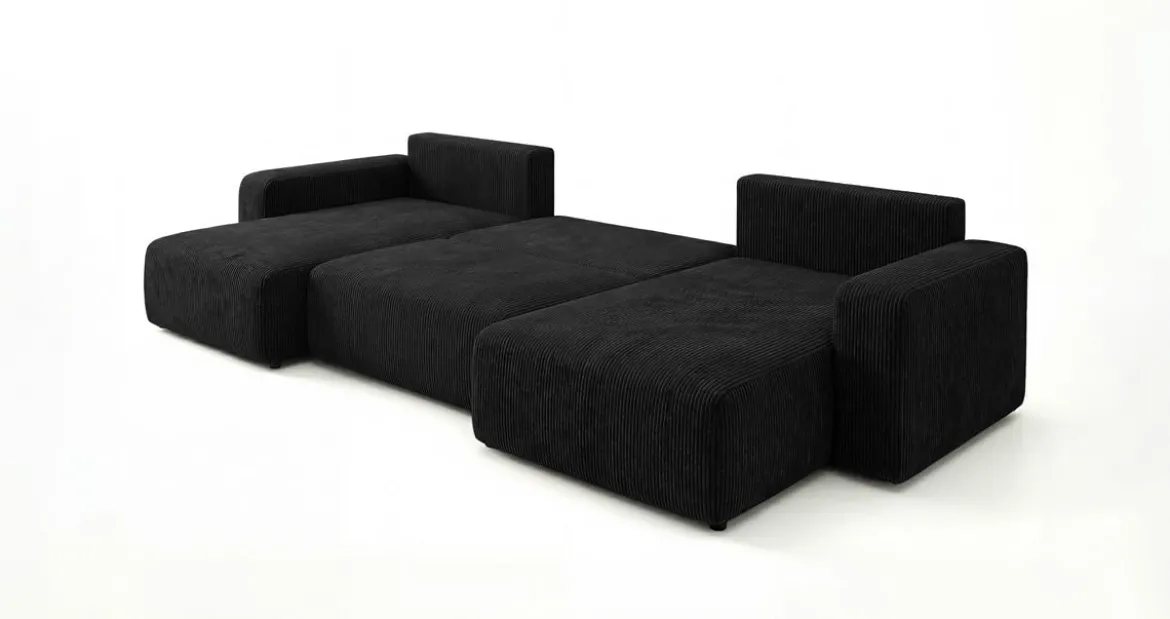 Designer Sofa Noma U mit Schlaffunktion und Stauraum in Cord