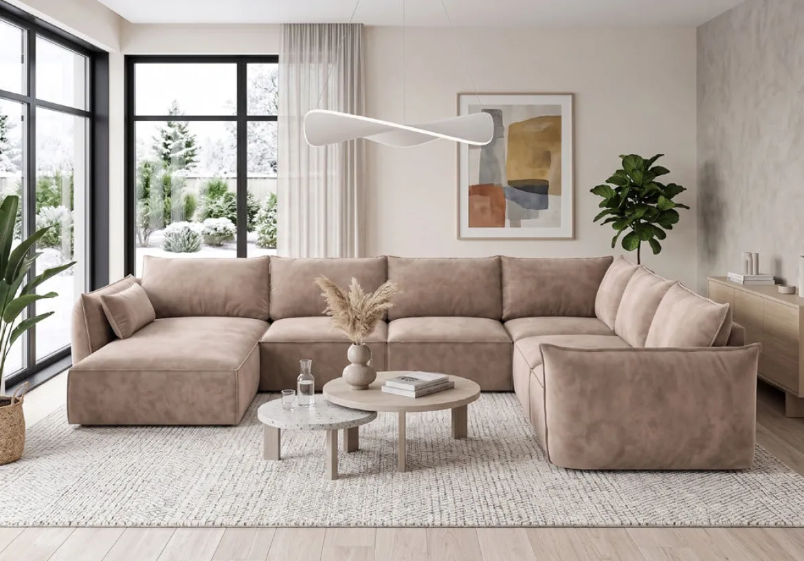 Designer Sofa Nuvola U in Samt
