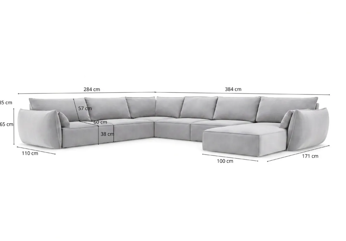 Designer Sofa Nuvola U in Samt