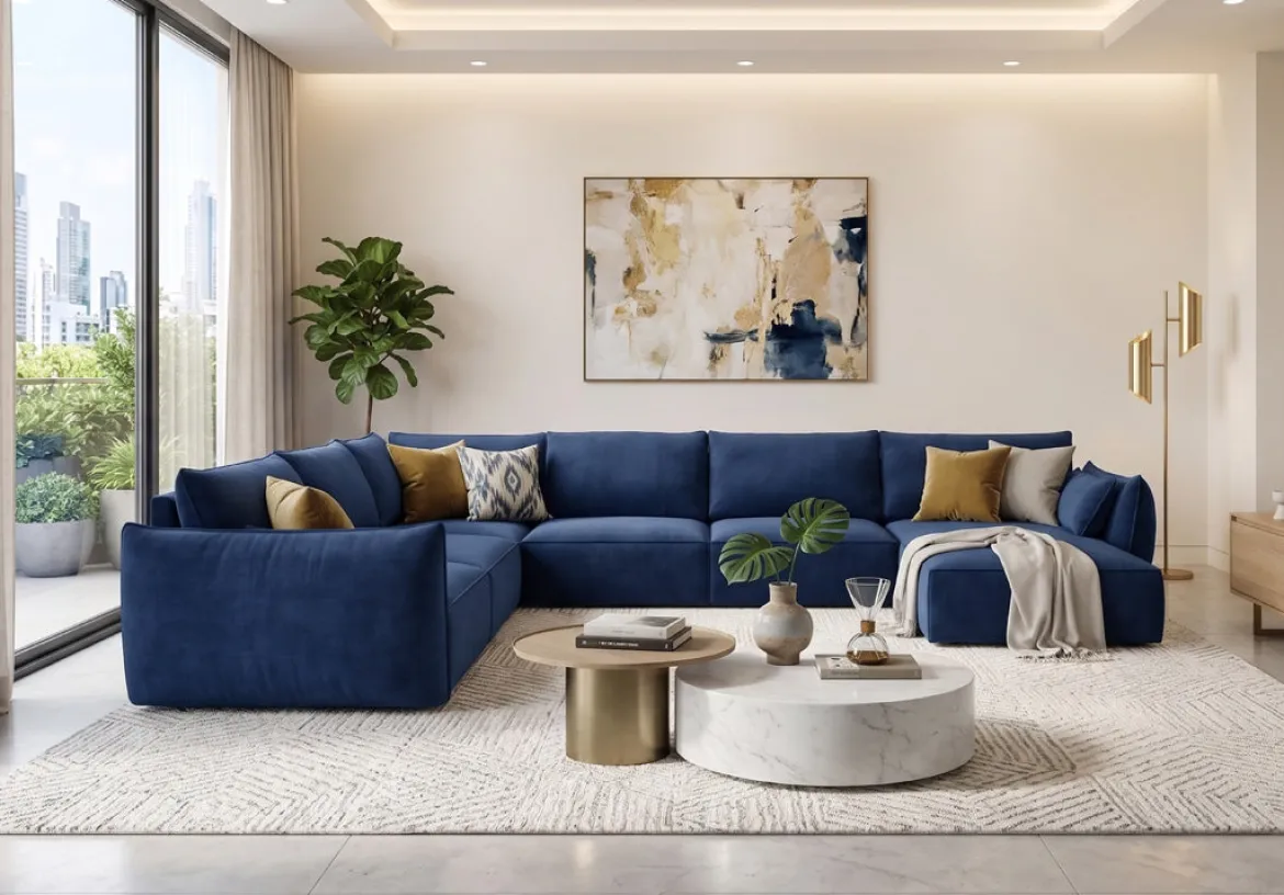 Designer Sofa Nuvola U in Samt