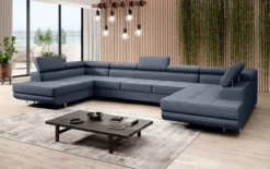 Designer Sofa Positano mit Schlaf- und Klappfunktion (Stoff)