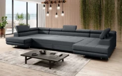 Designer Sofa Positano mit Schlaf- und Klappfunktion (Stoff)