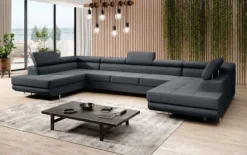 Designer Sofa Positano mit Schlaf- und Klappfunktion (Stoff)
