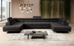 Designer Sofa Positano mit Schlaf- und Klappfunktion (Stoff)