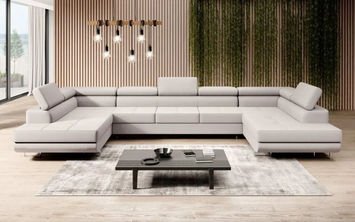 Designer Sofa Positano mit Schlaf- und Klappfunktion (Stoff)