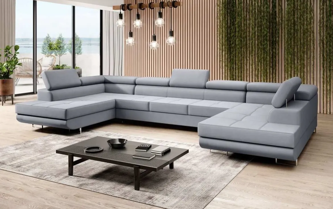 Designer Sofa Positano mit Schlaf- und Klappfunktion (Stoff)