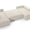 Designer Sofa Rondo Beige Cord mit Schlaffunktion