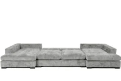 Designer Sofa Selena U mit Schlaffunktion in Strukturstoff