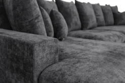 Designer Sofa Selena U mit Schlaffunktion in Strukturstoff