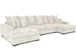 Designer Sofa Selena U mit Schlaffunktion in Strukturstoff