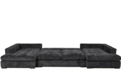 Designer Sofa Selena U mit Schlaffunktion in Strukturstoff