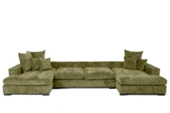 Designer Sofa Selena U mit Schlaffunktion in Strukturstoff