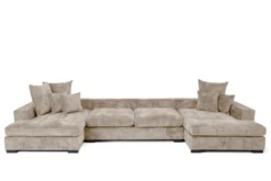 Designer Sofa Selena U mit Schlaffunktion in Strukturstoff