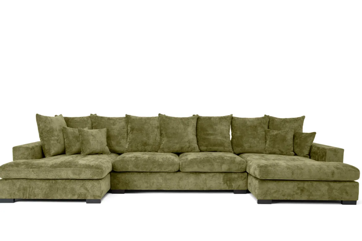 Designer Sofa Selena U mit Schlaffunktion in Strukturstoff