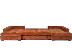 Designer Sofa Selena U mit Schlaffunktion in Strukturstoff