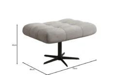 Designer Sofa-Sessel Aurelio inkl. Beistellhocker in Samt