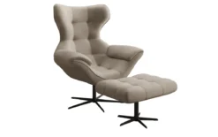 Designer Sofa-Sessel Aurelio inkl. Beistellhocker in Samt