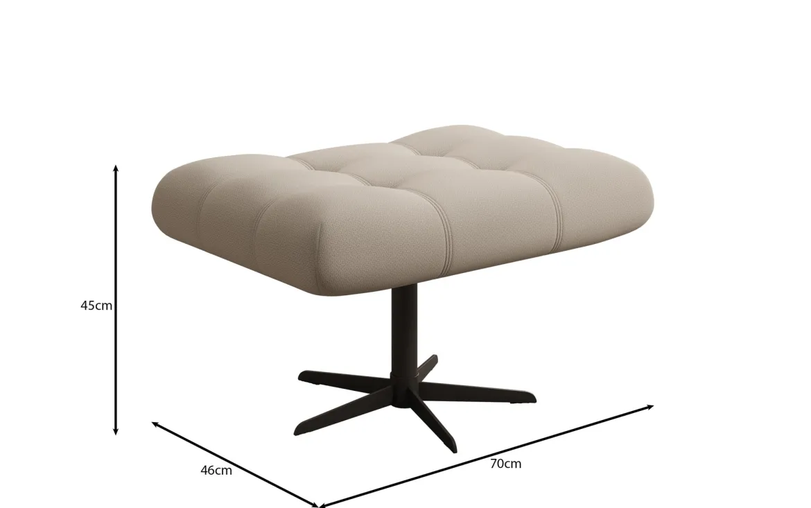 Designer Sofa-Sessel Aurelio inkl. Beistellhocker in Stoff