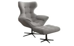 Designer Sofa-Sessel Aurelio inkl. Beistellhocker in Bouclé