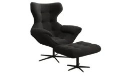 Designer Sofa-Sessel Aurelio inkl. Beistellhocker in Bouclé