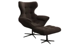 Designer Sofa-Sessel Aurelio inkl. Beistellhocker in Bouclé