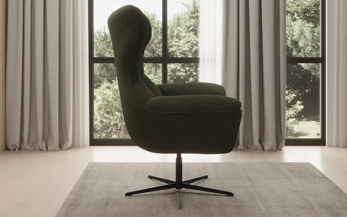 Designer Sofa-Sessel Aurelio in Bouclé