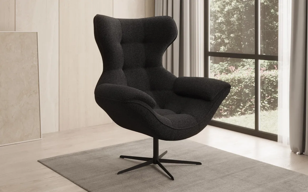 Designer Sofa-Sessel Aurelio in Bouclé